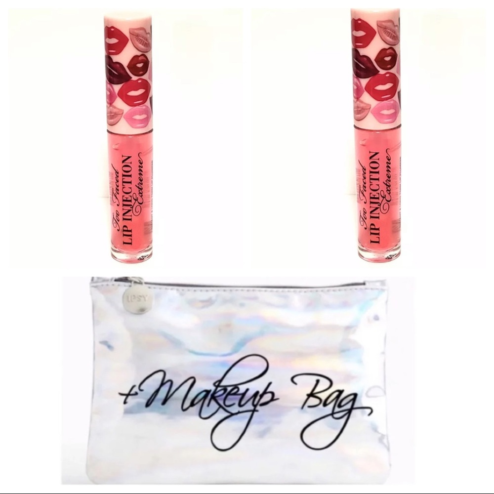 2 x Too Faced Lip Injection Extreme Lip Plumper BUBBLEGUM YUM Deluxe Travel .10